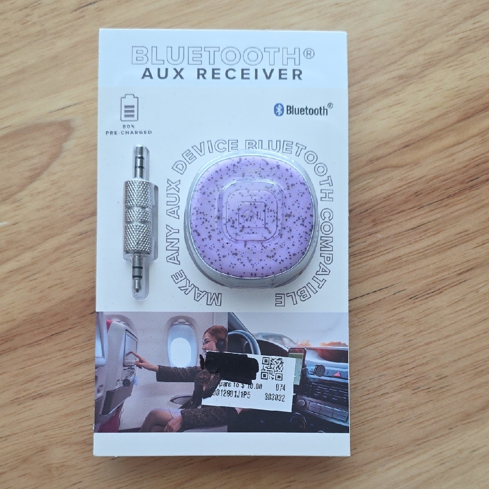Purple Bluetooth Aux Receiver